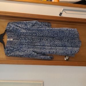 Pure energy mixed blue and white duster with long sleeves 1x